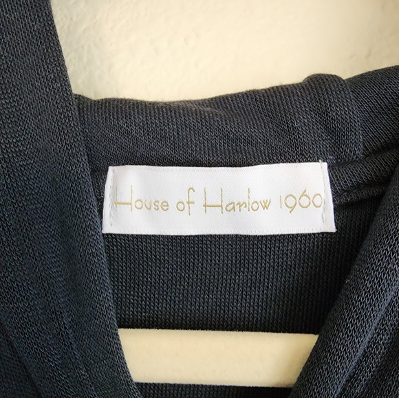 House of Harlow 1960 Hooded Muscle Tee In Black NWOT Women's Size Small - Picture 3 of 7